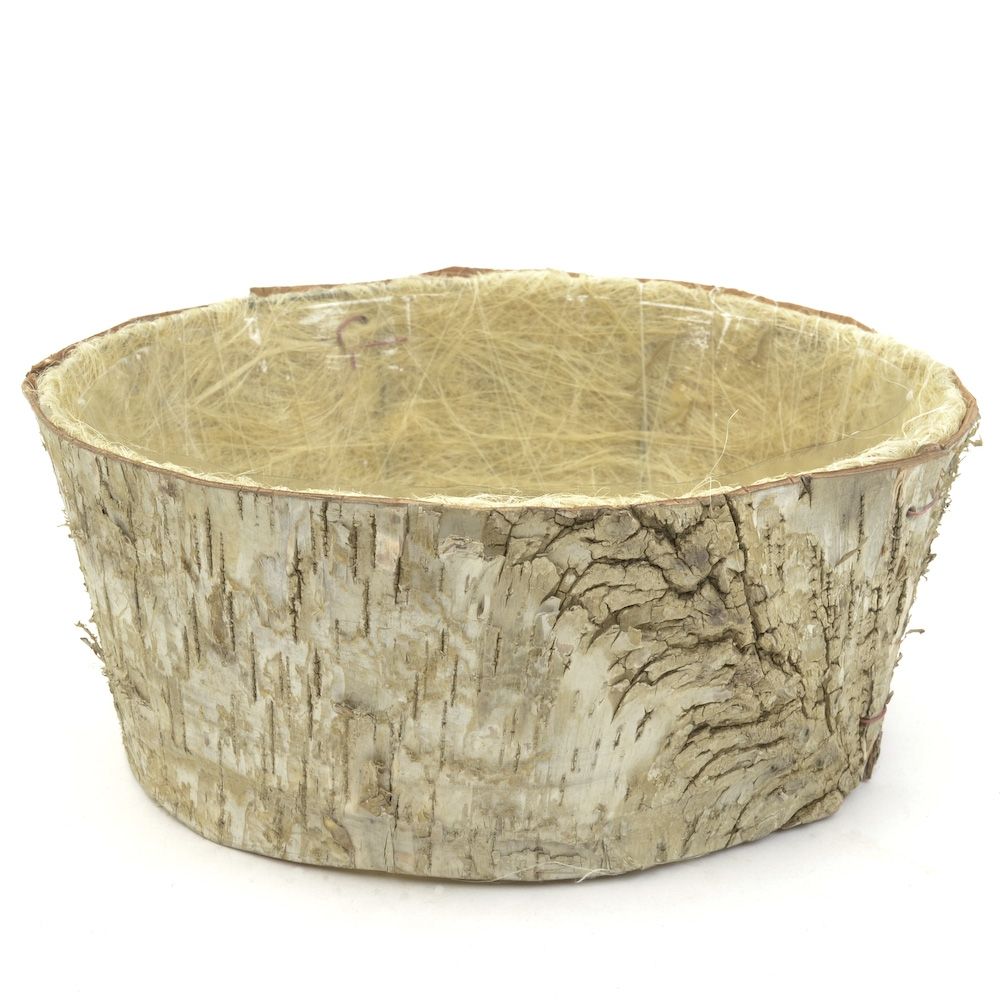 8 inch Birch Bark Planter Flower Pot