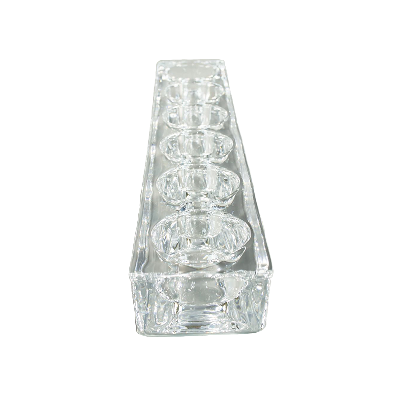 Crystal clear glass candle holder for 6 tea light candles