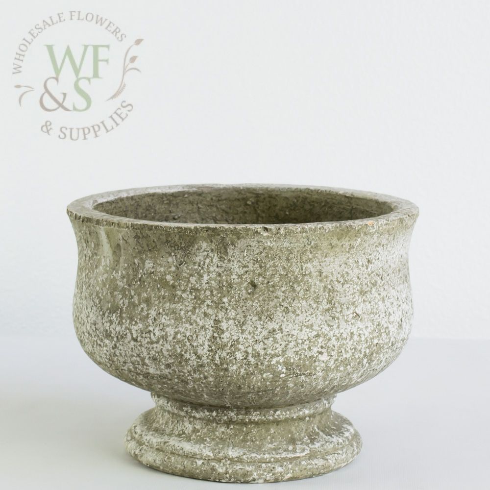 Weathered Clay Pedestal Pot 8.5" Tall