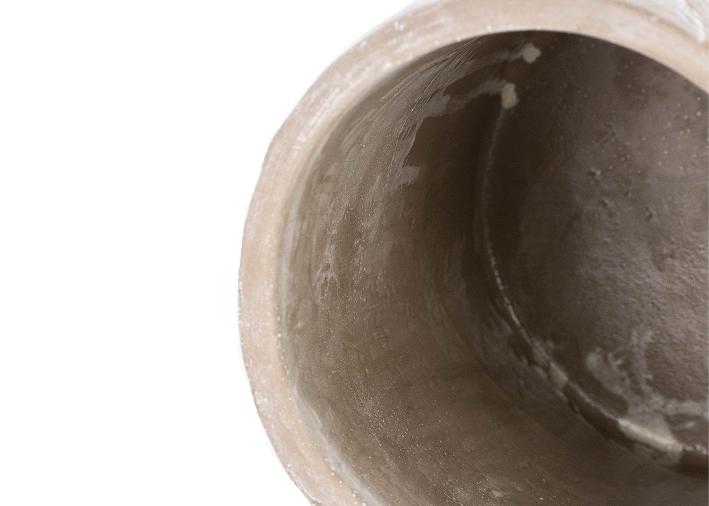 White Wash Stone Cylinder Vase