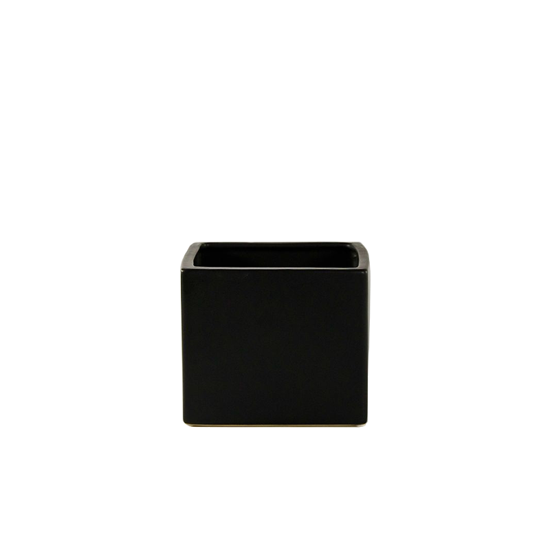 6" Ceramic cube Vase in White, Black