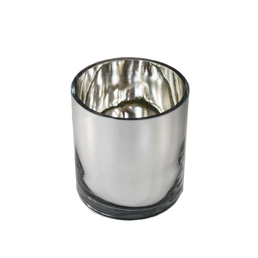 6" Glass Cylinder Vase - Silver