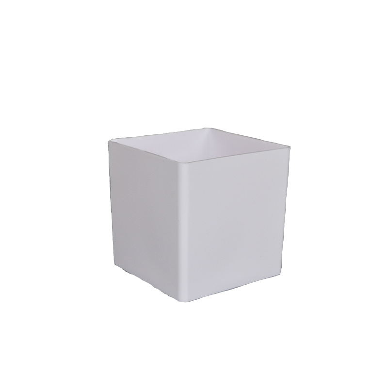 6" Plastic Cube Vase - White