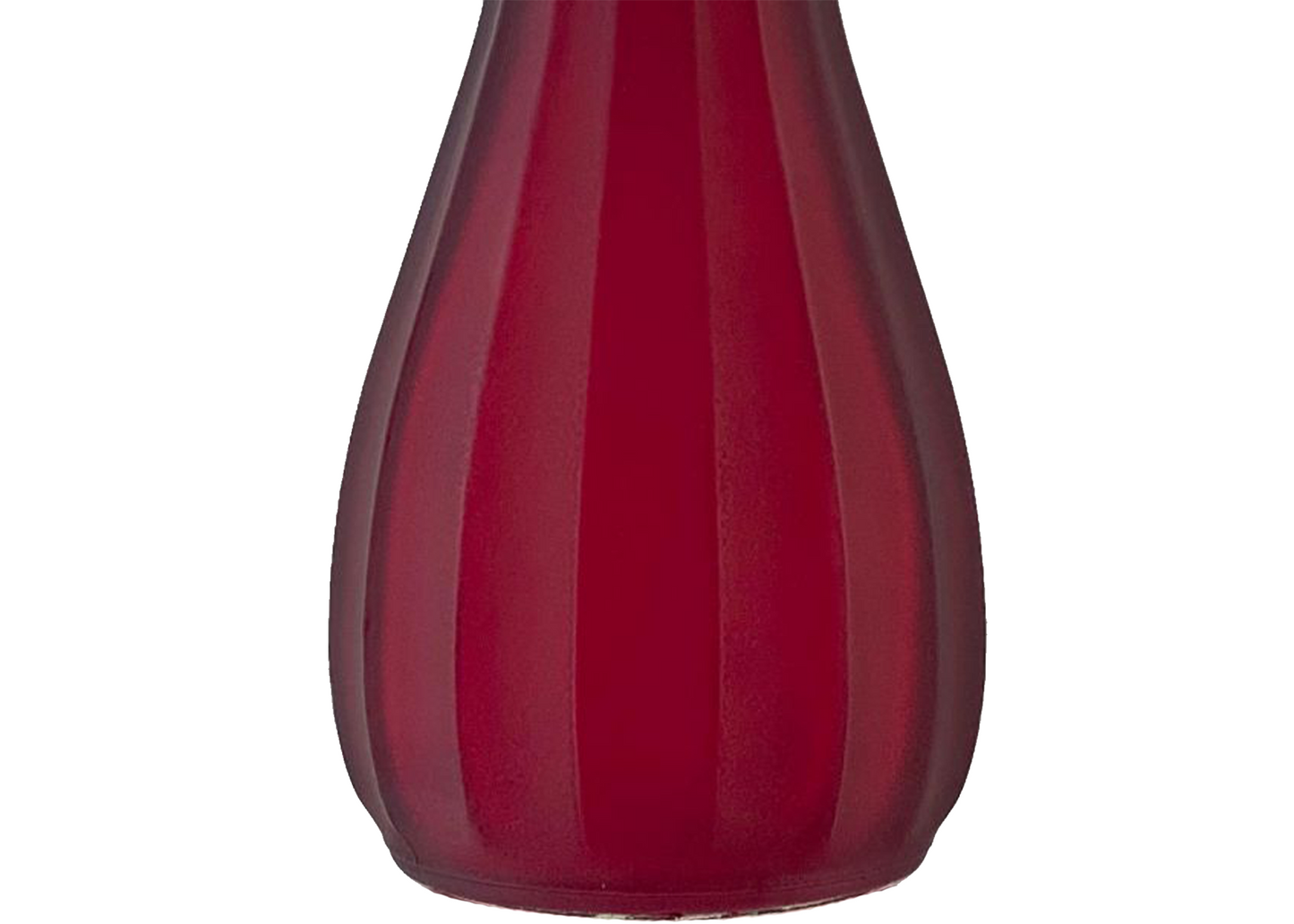 8.5" Red Frosted Glass Fluted Bud Vase