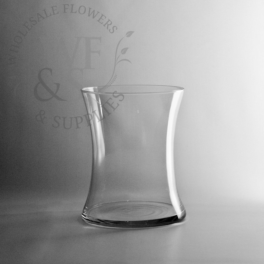 Wide Glass Gathering Vase 8"
