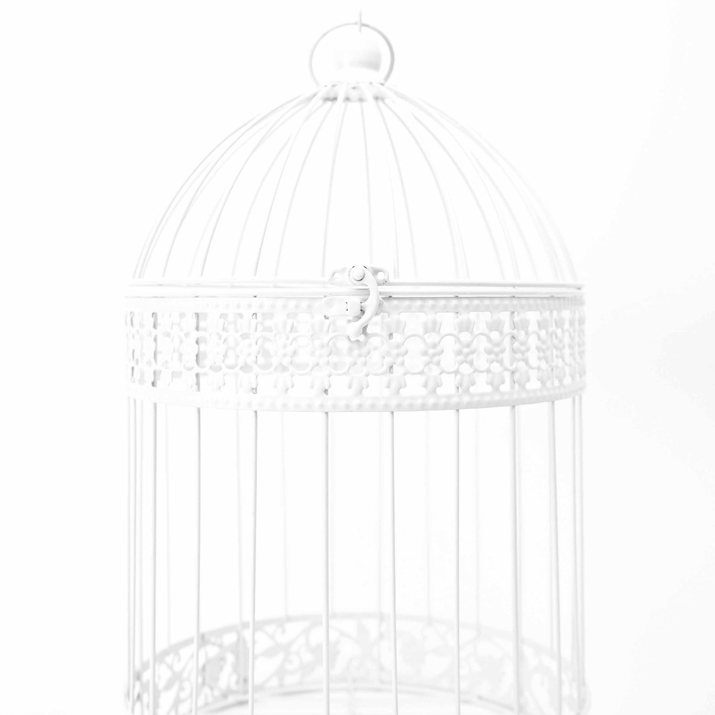 17" Hanging Birdcage - White