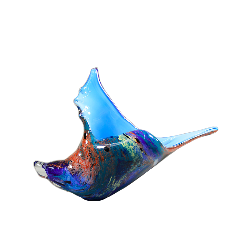 Hand-Blown Colored Glass Conch Shell