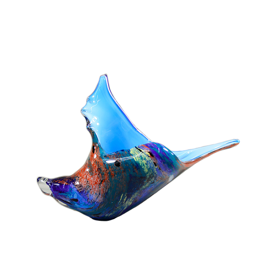 Hand-Blown Colored Glass Conch Shell
