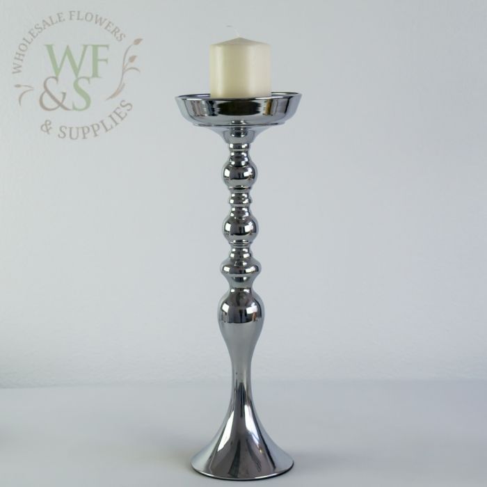 Silver Candlestick Metal Candle holder 18"