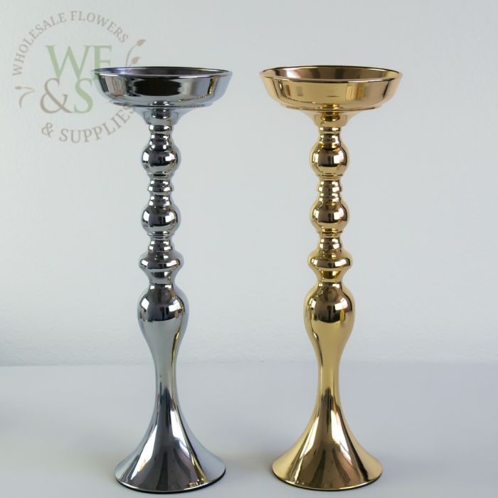 Silver Candlestick Metal Candle holder 18"