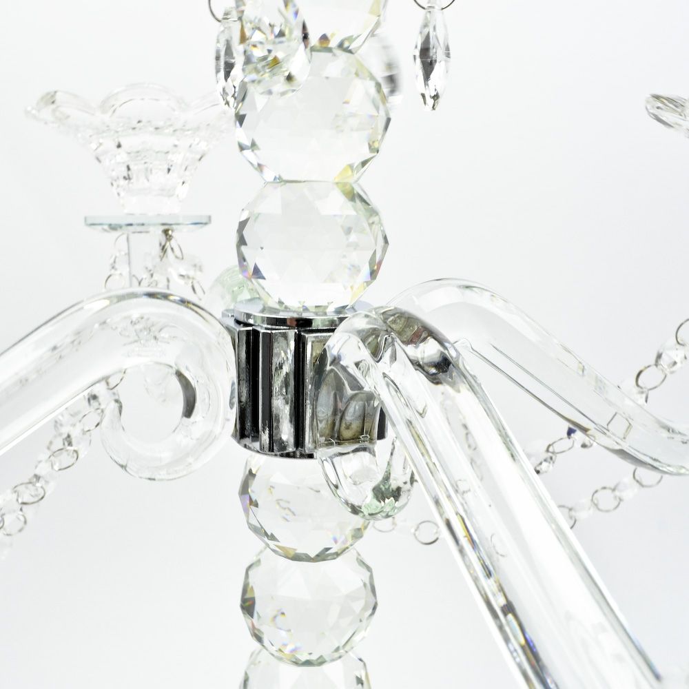 Glass Crystal Beaded Candelabra 25" Tall
