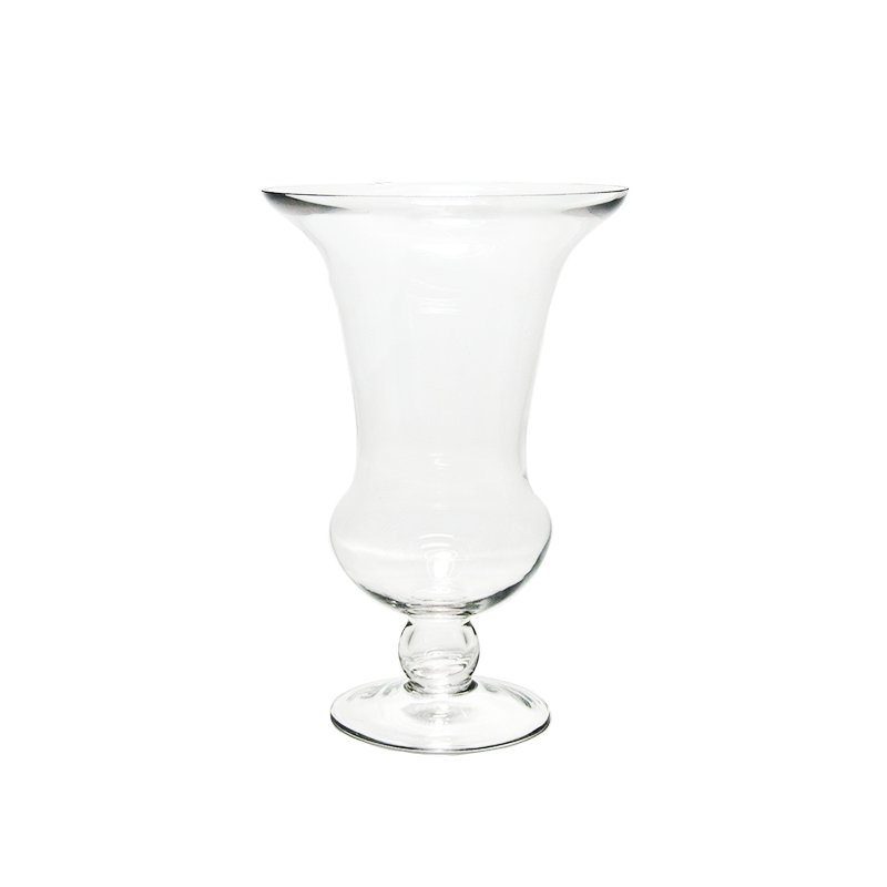 Glass Hurricane Chalice Tall Vase
