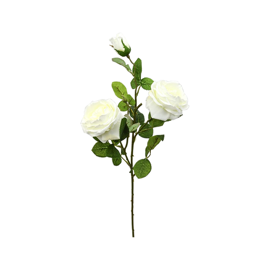 Artificial Garden Rose Pick - Cream White