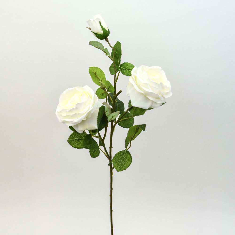 Artificial Garden Rose Pick - Cream White