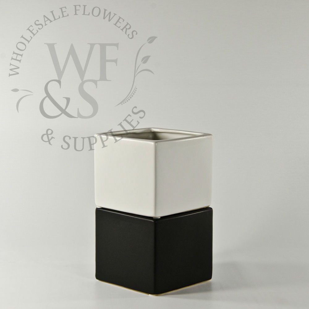 6" Ceramic Cube - Matte Black