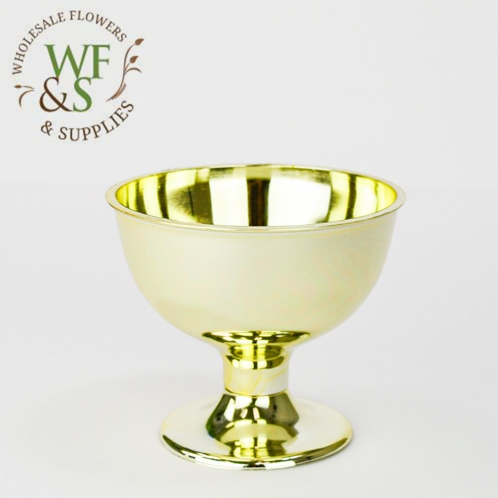 Gold or Silver Plastic Centerpiece Bowls 4.5"
