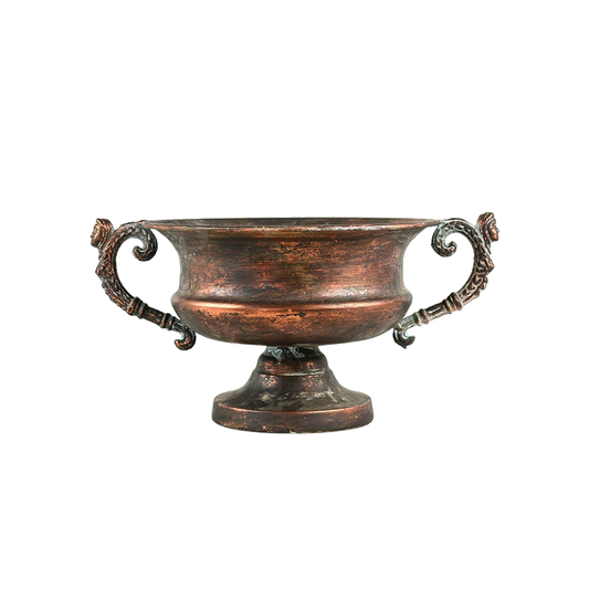 Copper Brushed Metal Footed Planter 6.5" Tall