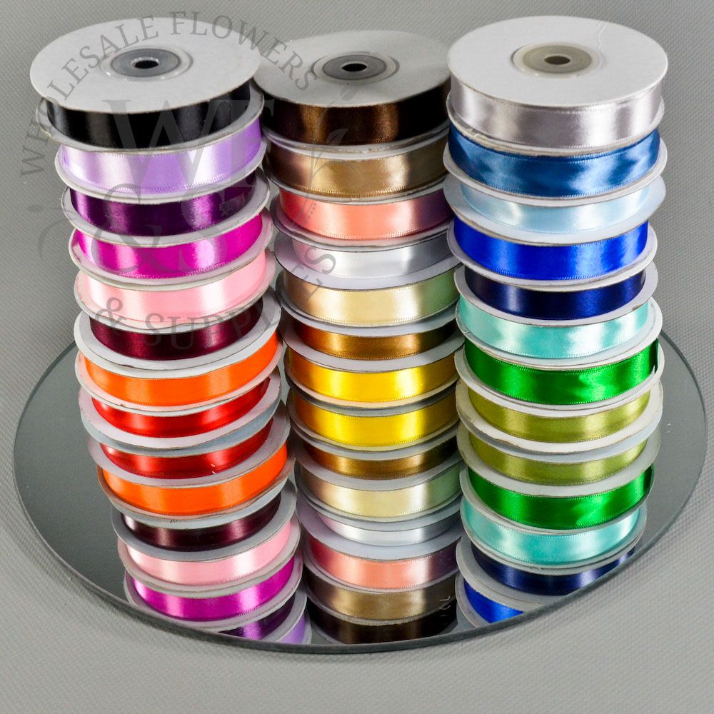 Single Face Poly-Satin Ribbon 5/8" Assorted colors
