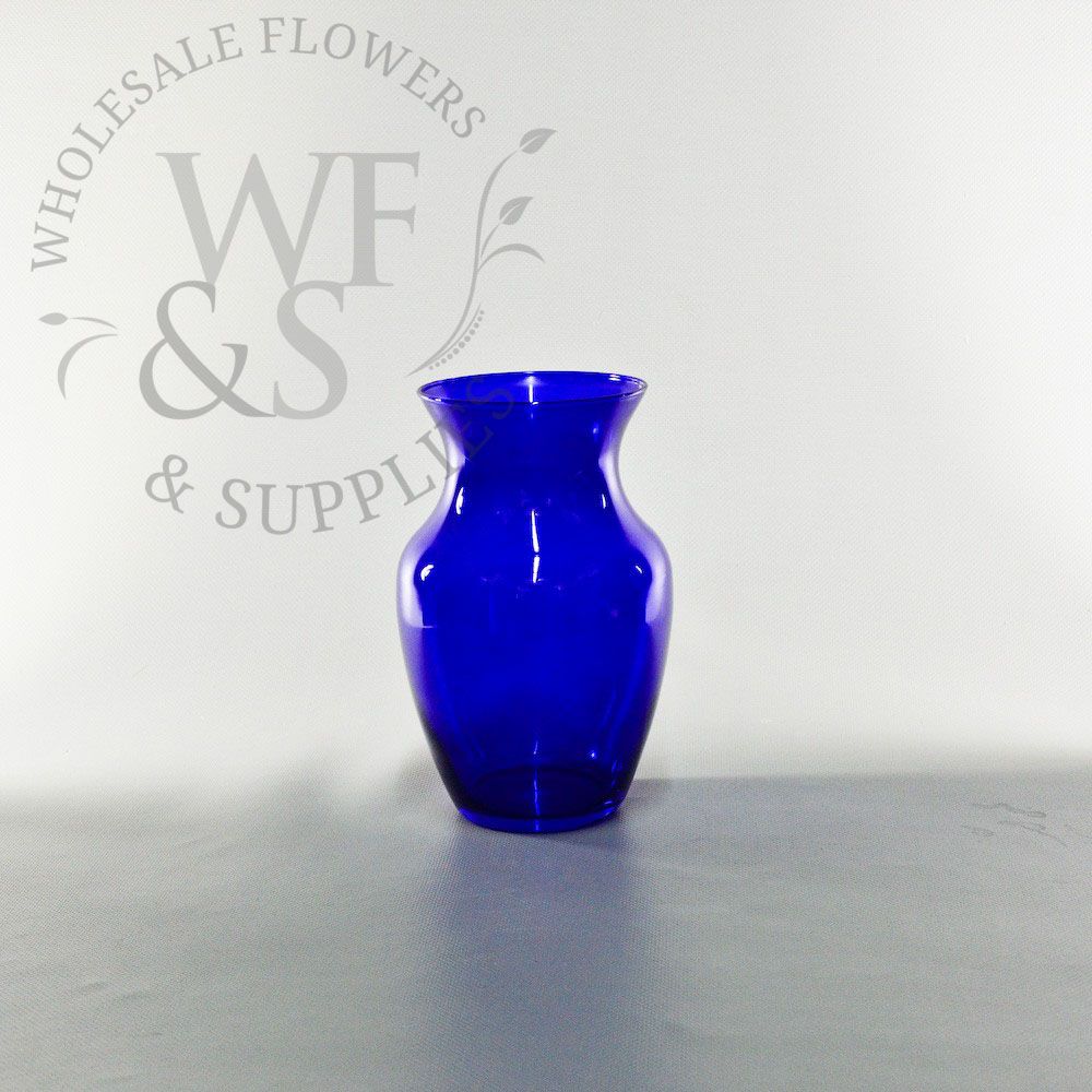 Glass Rose Vase 8-inch - Cobalt Blue