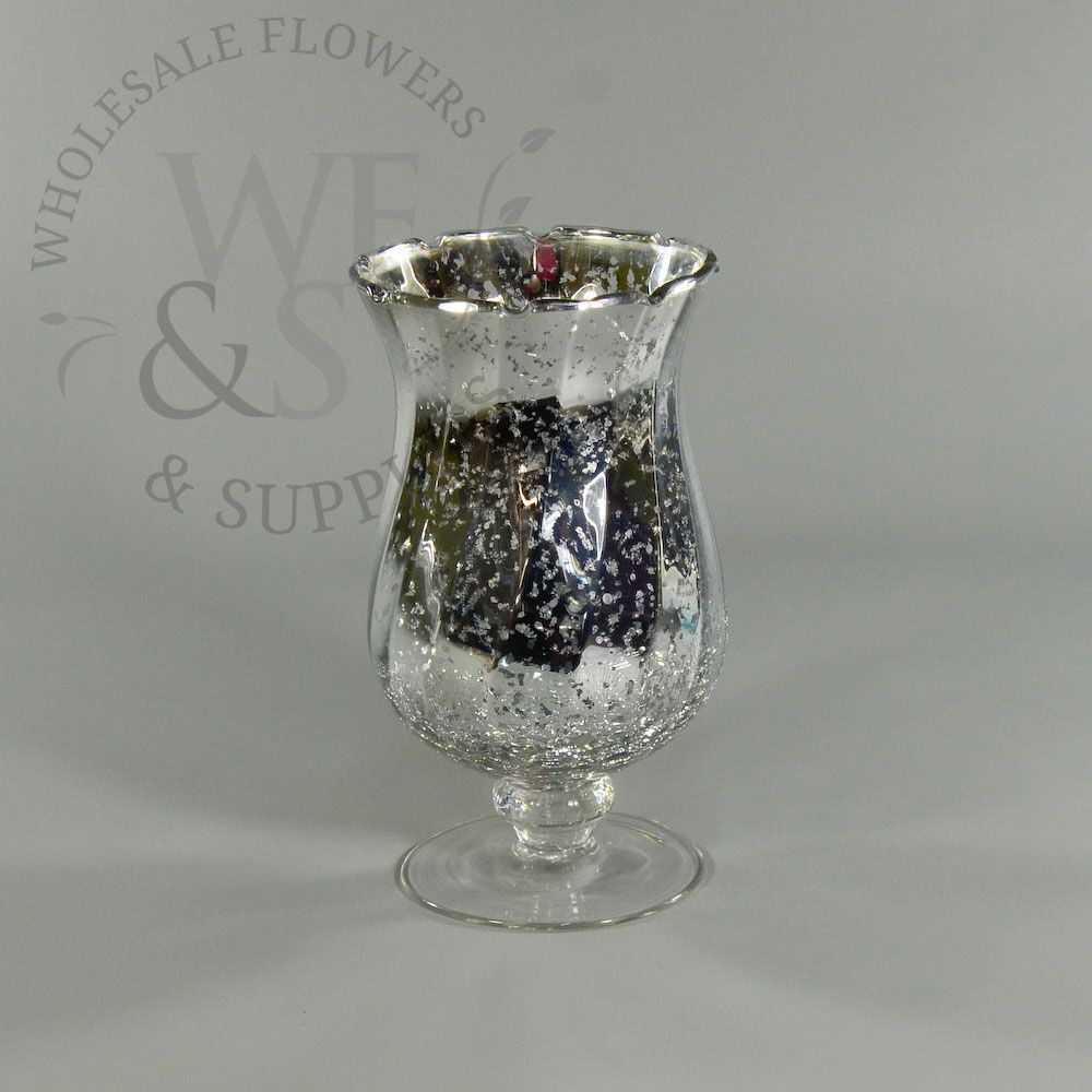 Silver Mercury Glass Pedestal Vase