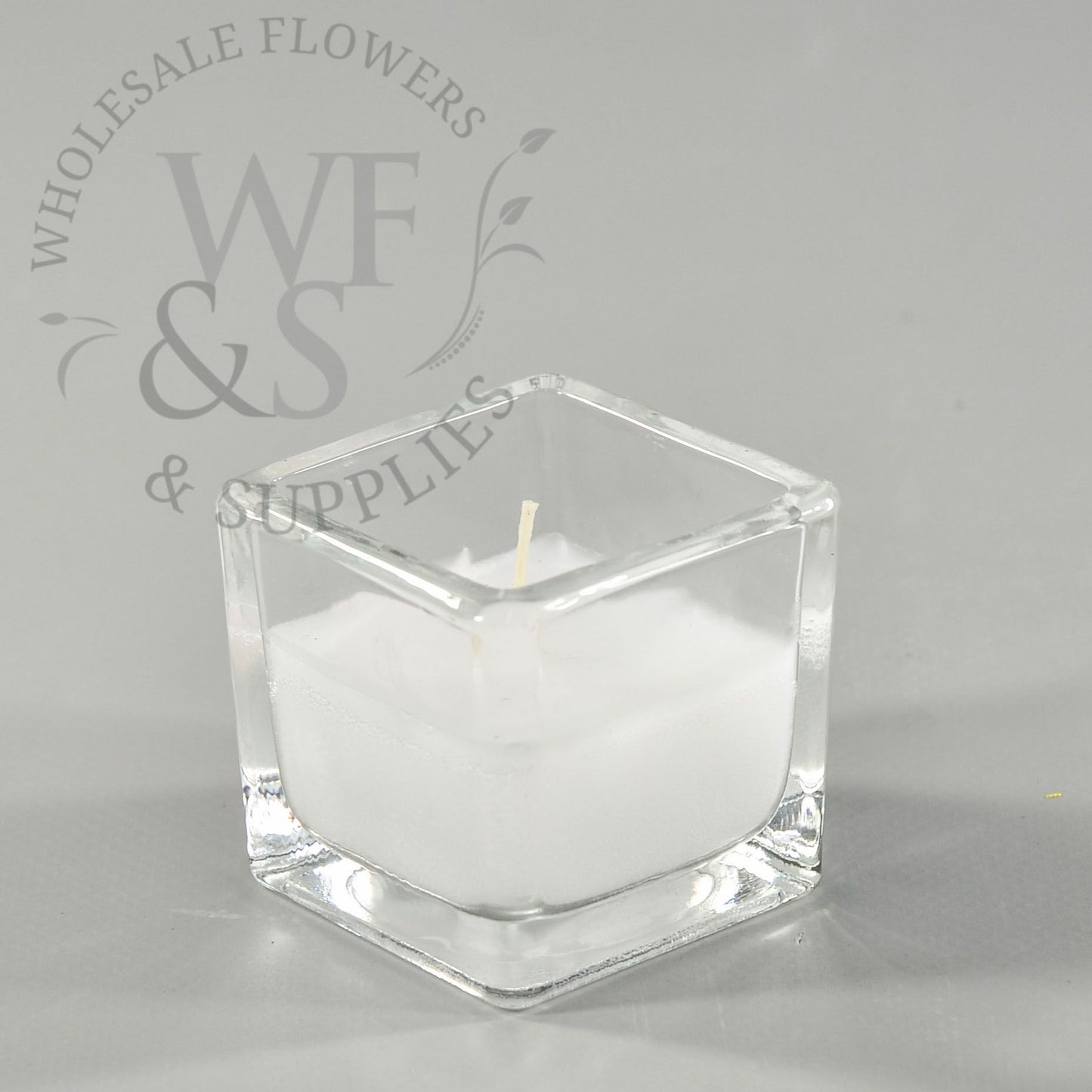 2" Square Filled Glass Votive Candle