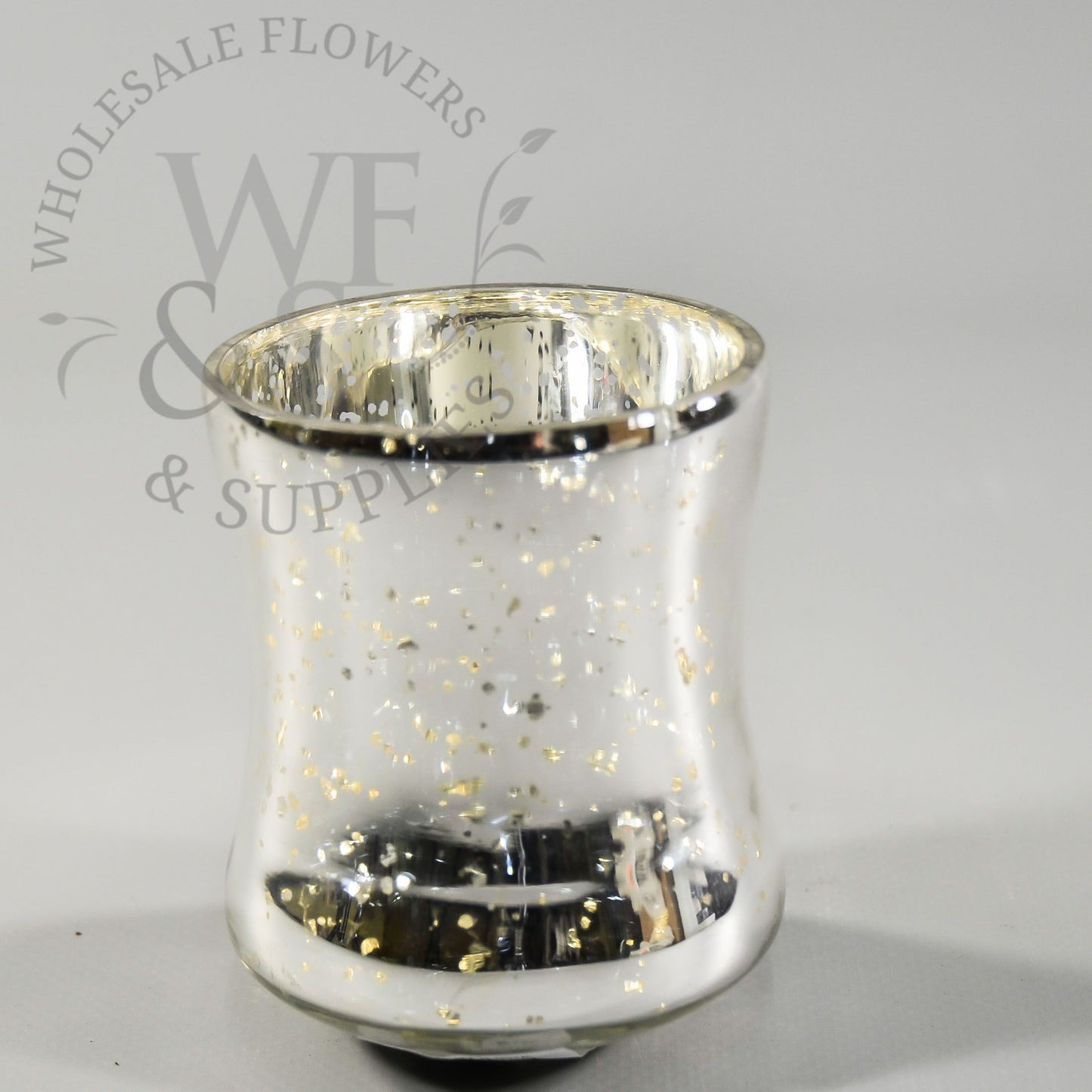 Champagne Silver Mercury Glass Candle Holder, Votive Holder