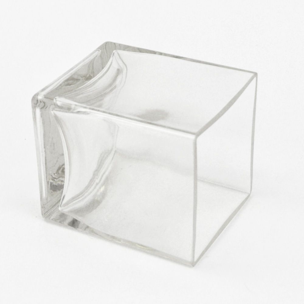 5" Glass Cube Square Vase - Clear