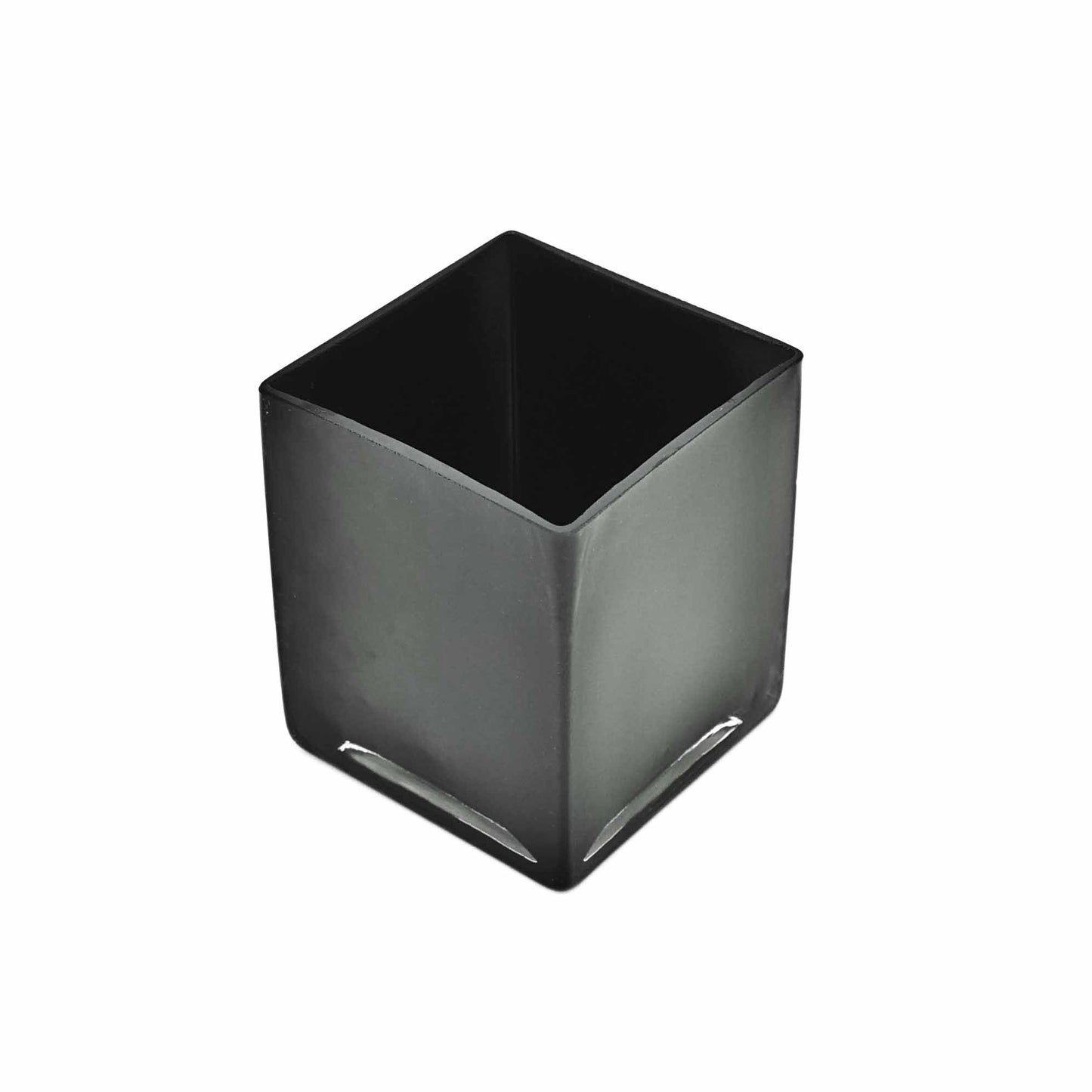 5" Glass Cube Vase - Black