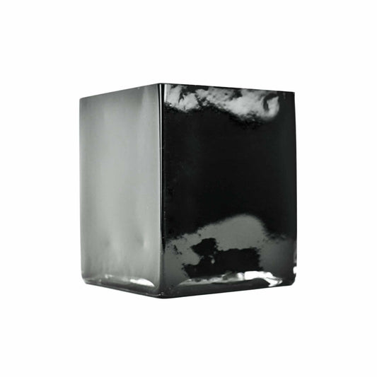 5" Glass Cube Vase - Black