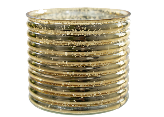 4" Mercury Gold ribbed Glass vase