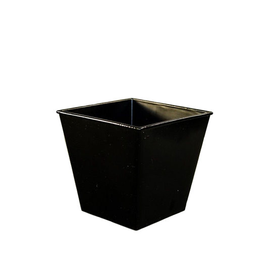 Black Recycled Plastic Square Tapered Pot 5.8" Tall