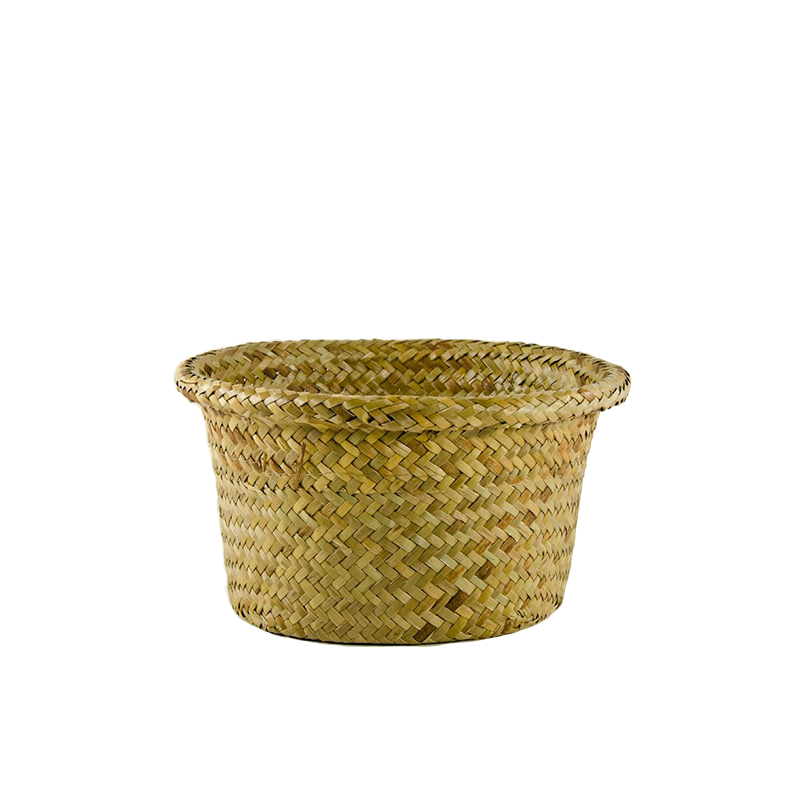 8" Round Palm Wicker Basket