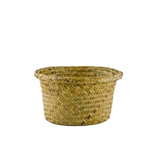 8" Round Palm Wicker Basket