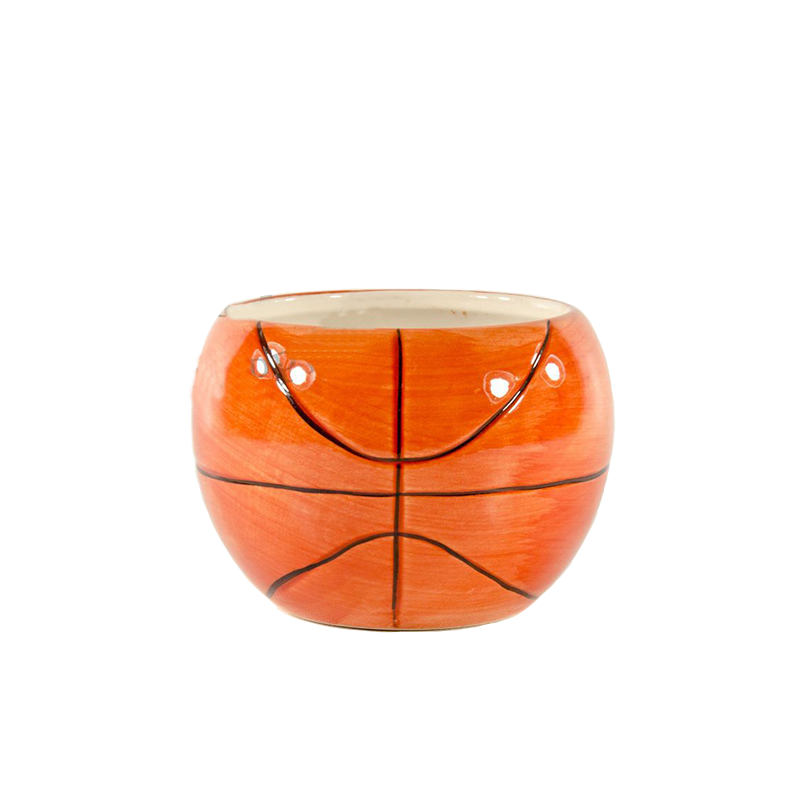 Ceramic Basketball Planter Vase for Centerpieces