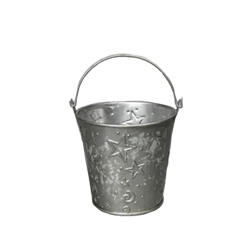 Decorative Star Bucket in Silver 4" Tall