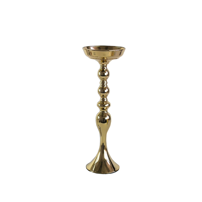 Gold and Silver Single Candlestick Metal Candle holders 18" Tall