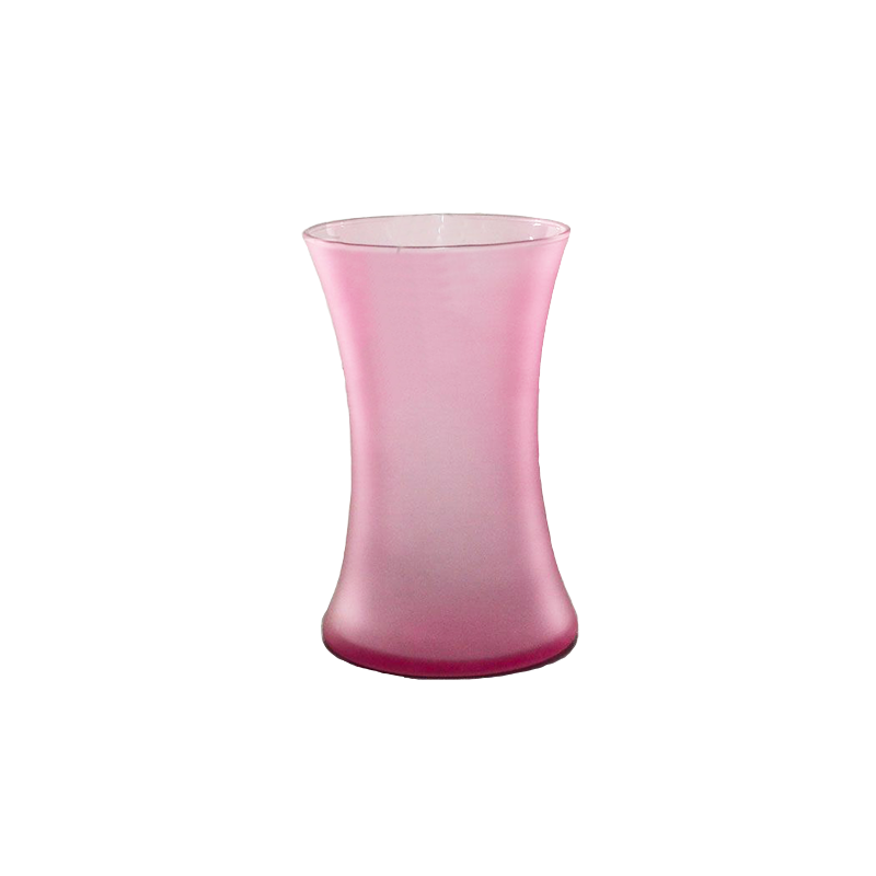 8" Gathering Vase Frosted Glass - Pink