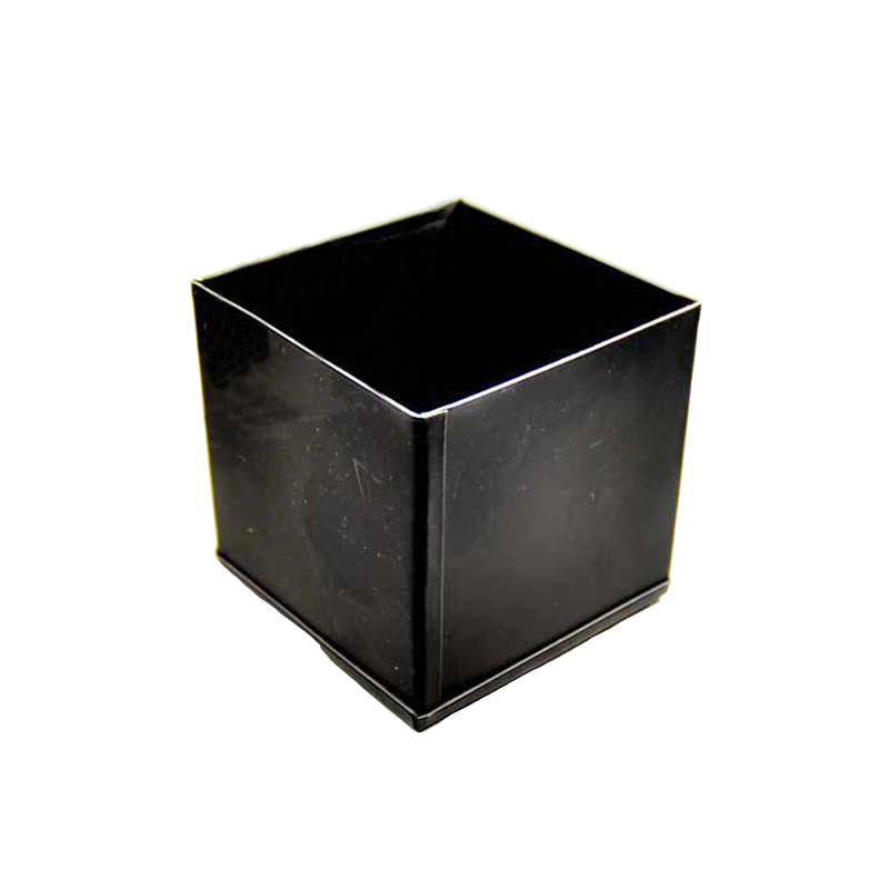 Black Metal Square Mini Flower Pot Vase Container 3"