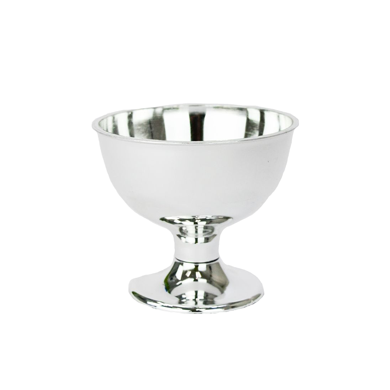 Silver Plastic Centerpiece Bowl 4.5"