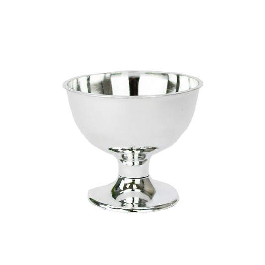 Silver Plastic Centerpiece Bowl 4.5"