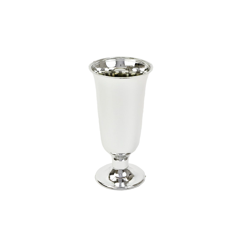 8 inch Silver Plastic Chalice Vase