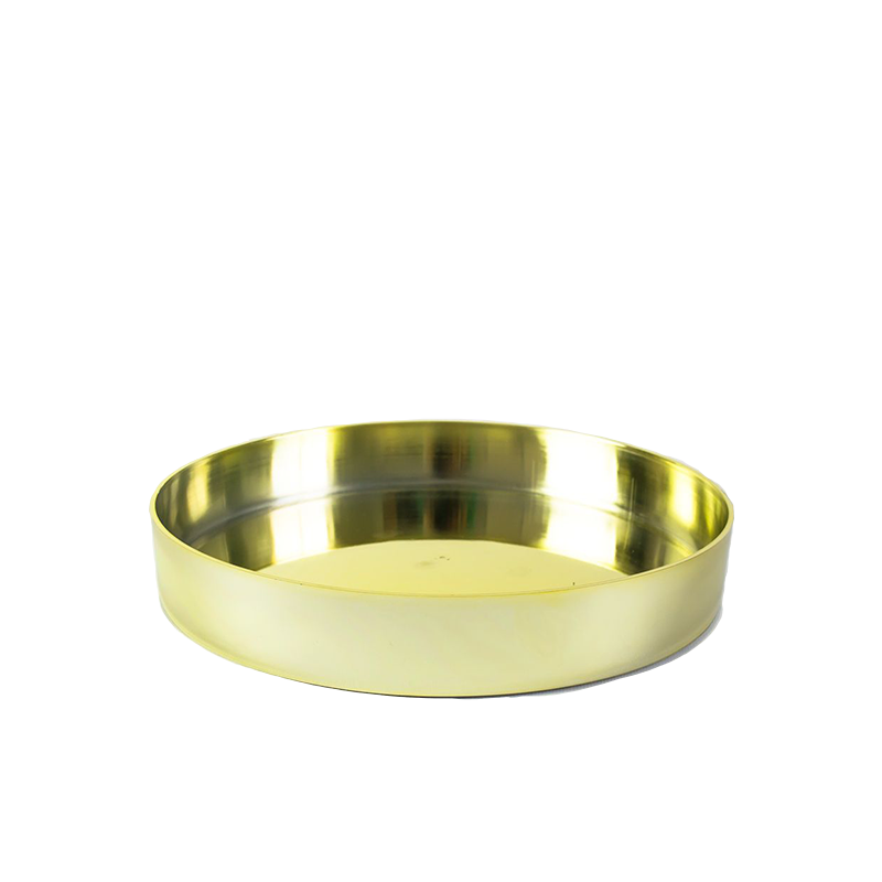 Gold Plastic Cylinder Tray 10.8"