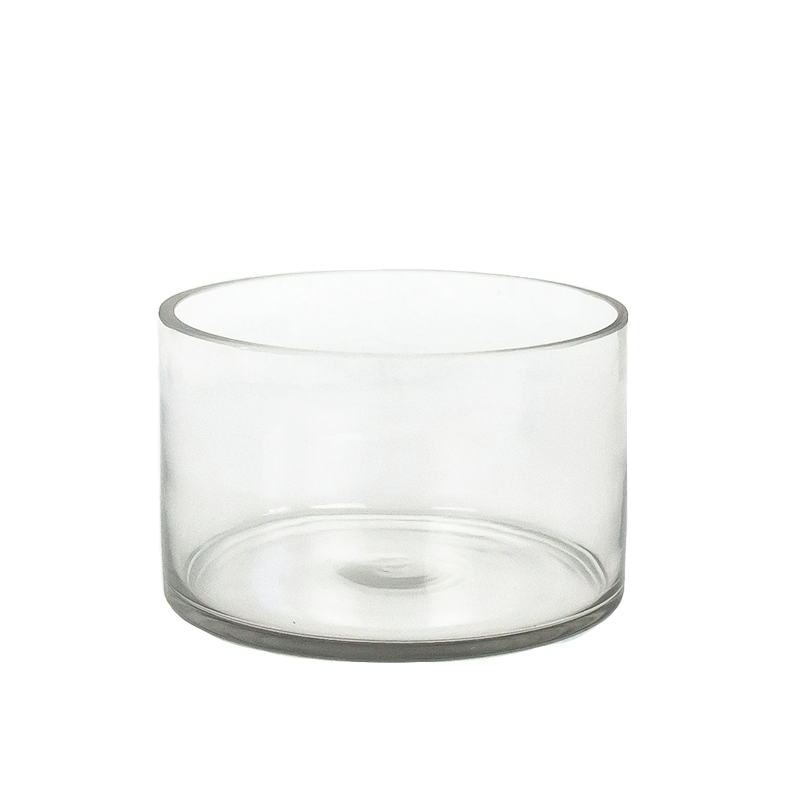 Low Cylinder Glass Vase Dish Garden 6"