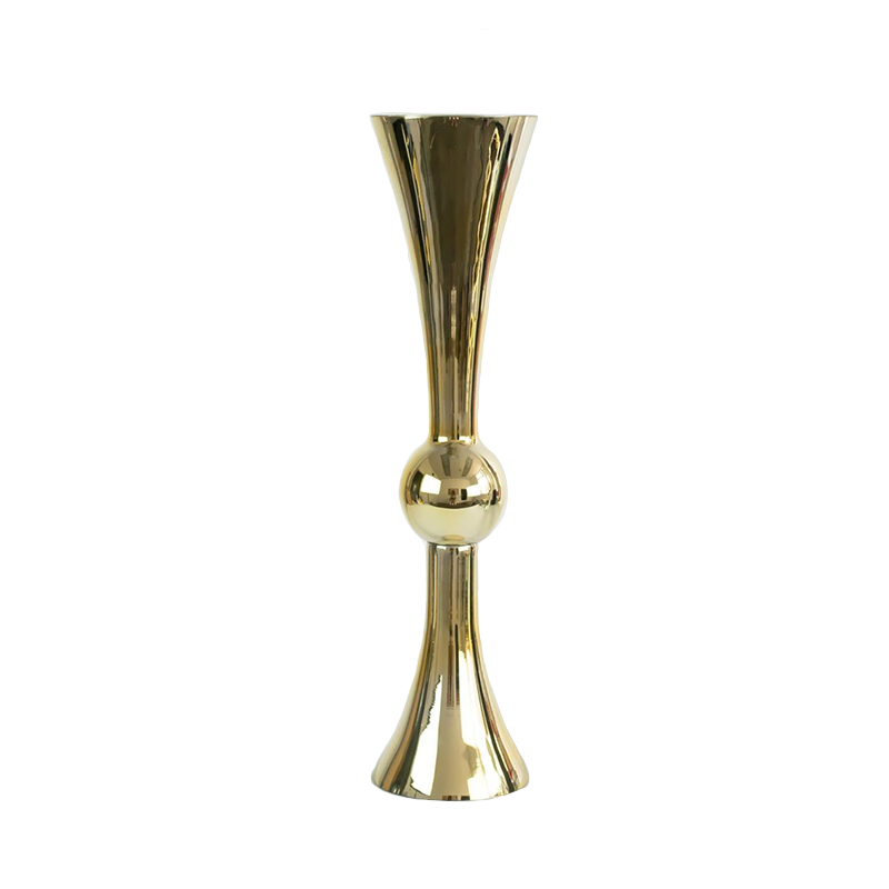Gold Glass Trumpet Vase Double Sided 36"