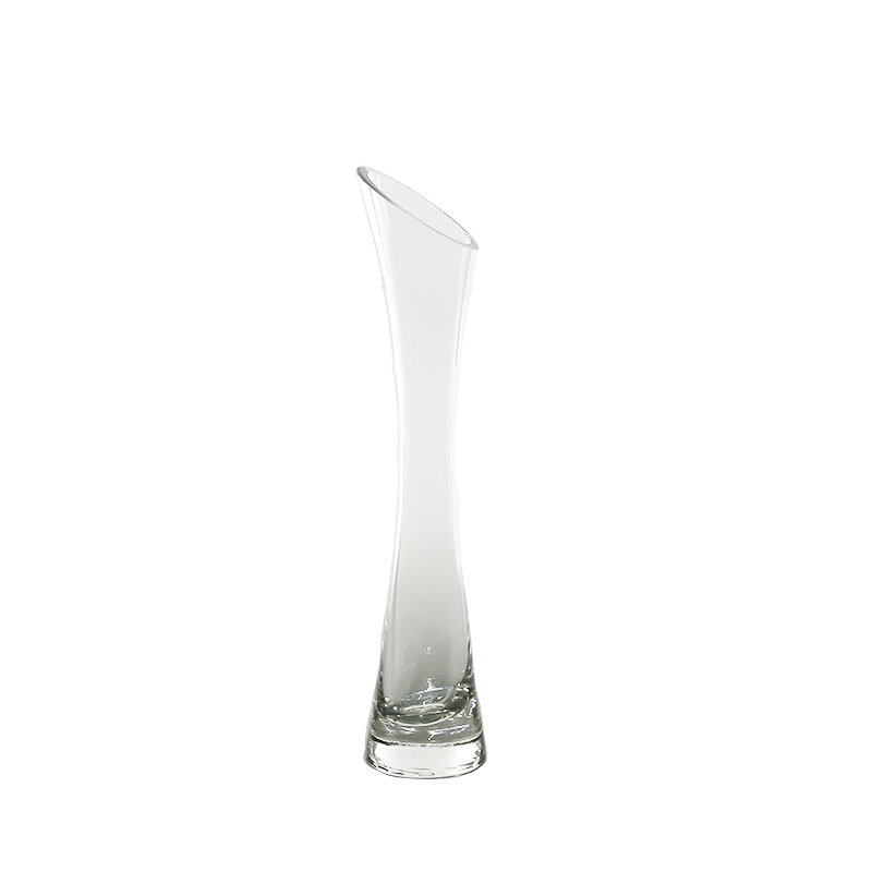 Glass Bud Vase Elongated and Skinny 10" Tall x 2"