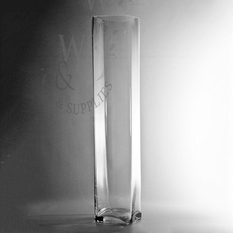 Square Glass Vase 24-inch tall x 5-inch wide