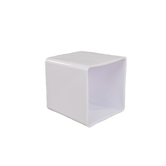 4" White Plastic Cube Vase