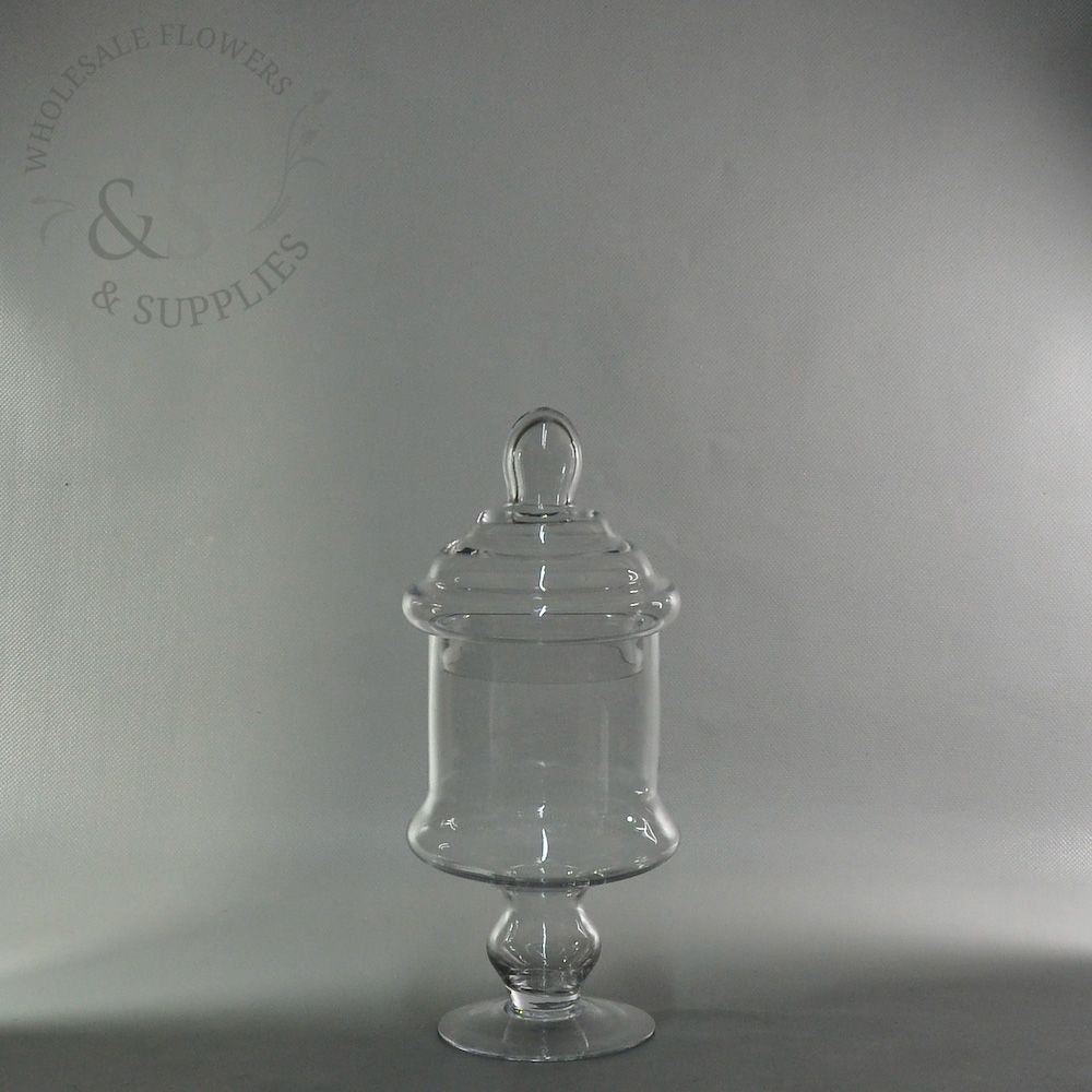 Glass Cylinder Candy Jar Vases with Lids 12"H