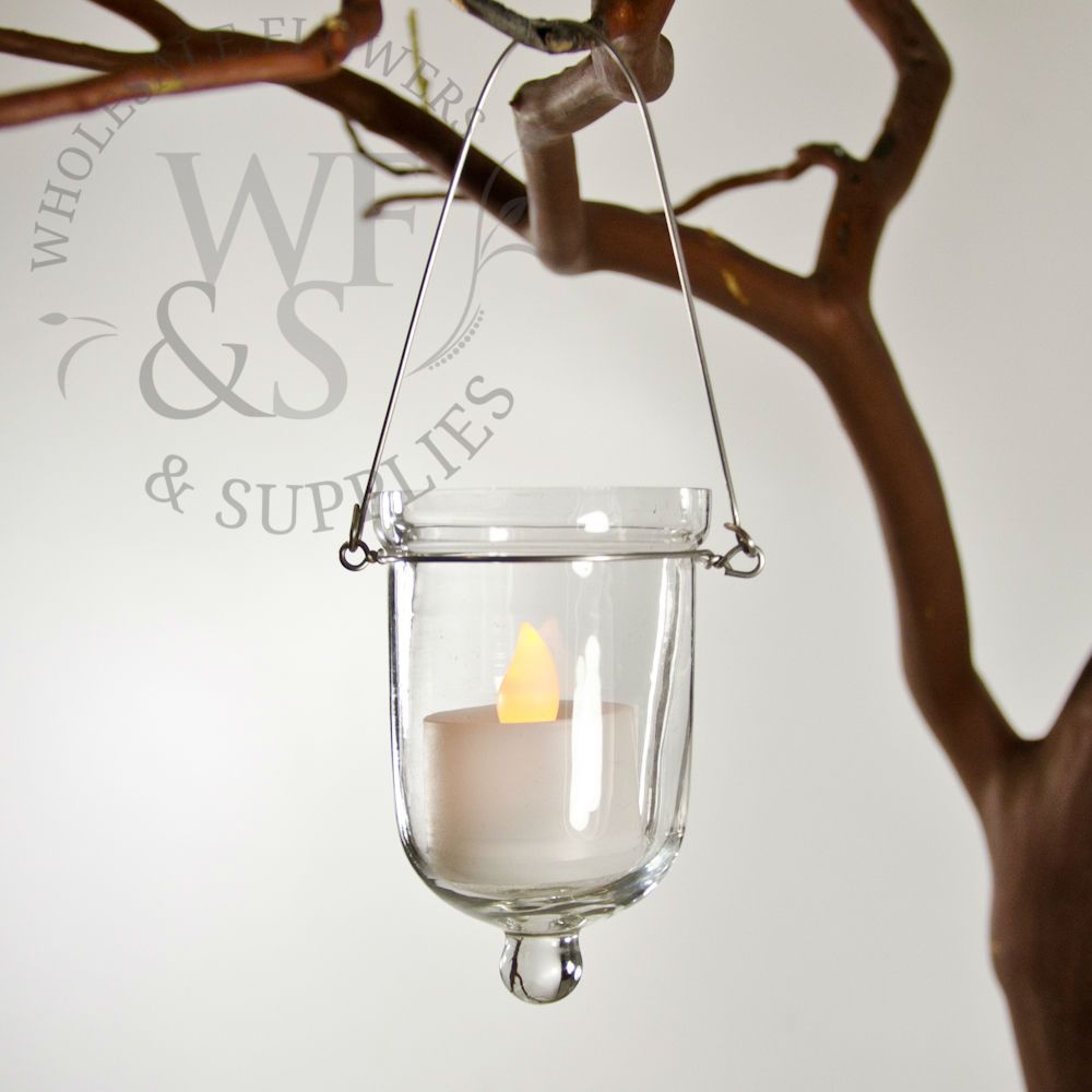 Clear Glass Hanging Votive Holder - Tall and Skinny - FREE SHIPPING ON ORDERS GREATER THAN $50