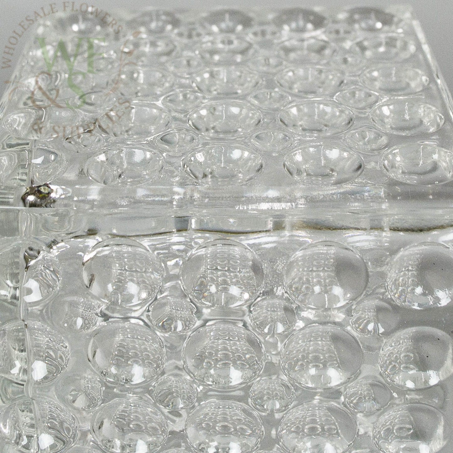 Square Clear Glass Cube Vase Dimple Effect 5" x 5"